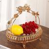 European Style Metal Fruit Plate Portable Handle Retro Storage Basket  For Home Kitchen Bar
