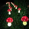 8/12/20LED Solar Landscape Ground Lights Cute RED Mushroom Lawn Lamp Wedding Holiday Courtyard Christmas Outdoor Garden Decoration