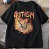 T-shirt Teschio Divertente Autismo Uomo Donna Autismo Meme Pattern T-shirt Moda Cotone Retro 2026 Estate Nuovo Street Wear