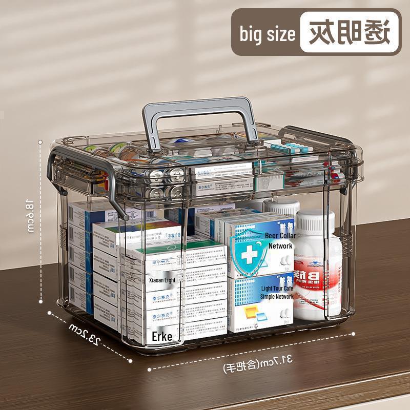 Portable Multi-Layer Medicine Box - Household Large Capacity Transparent Pill Organizer