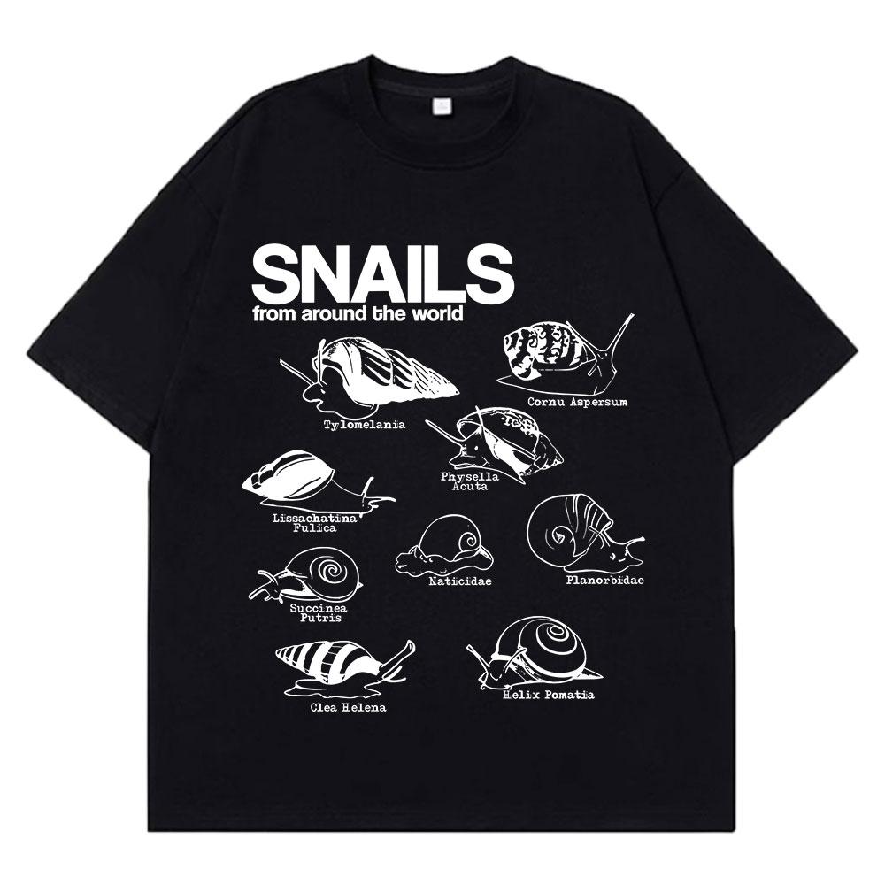 

Snail Species Vintage 90s Y2K Graphic TShirt Men Women Aesthetic Loose Tshirt Shortsleeved Cotton Hiphop Oversized Tshirts 4XL