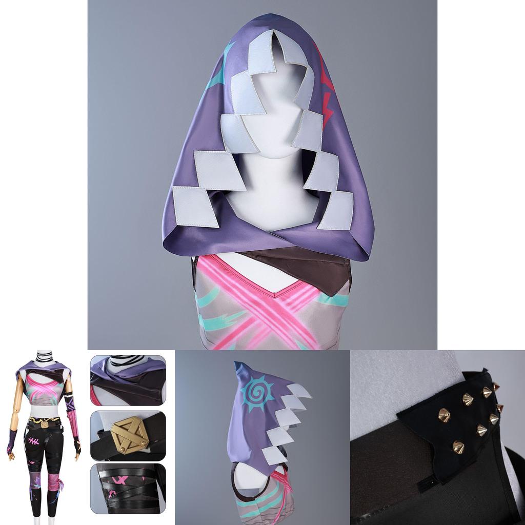 Entzückendes Lila Jinx Cosplay Kostüm aus Arcane League Of Legends für Gaming-Enthusiasten