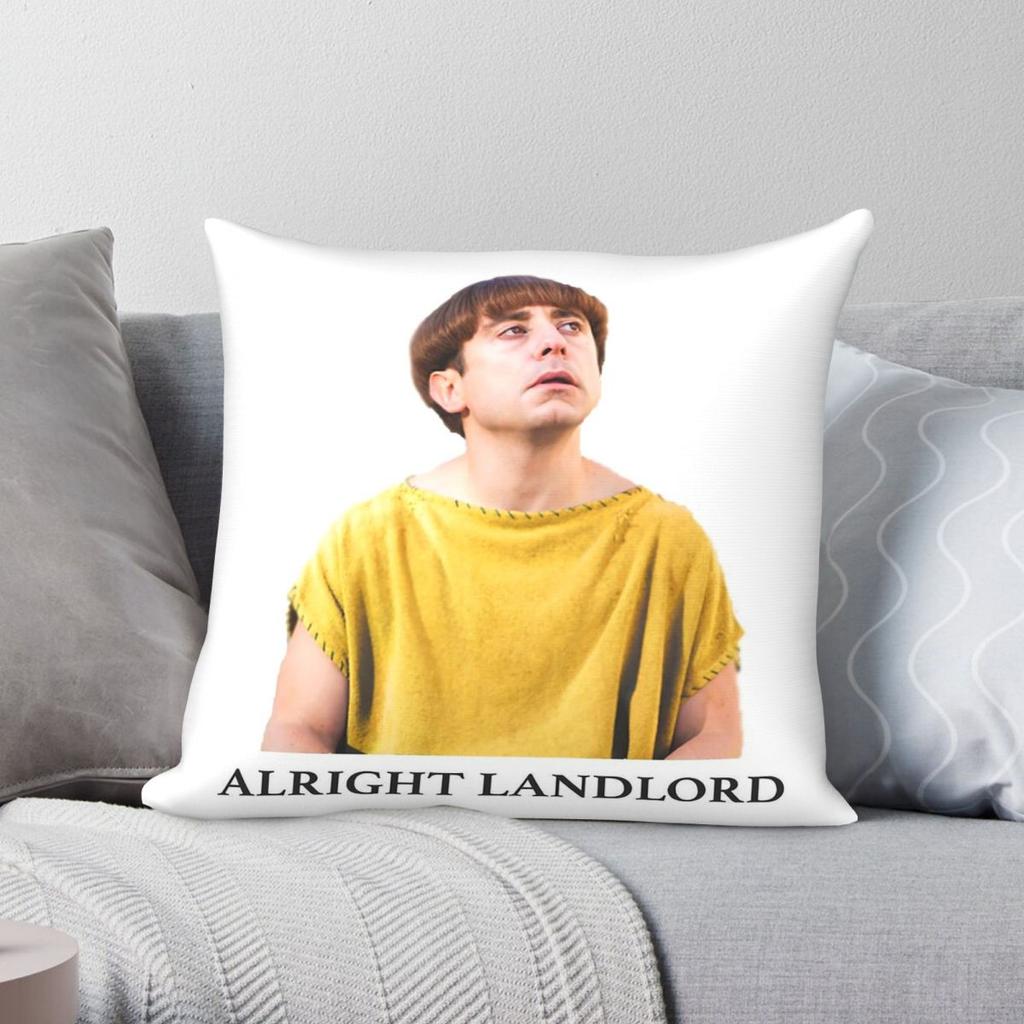 Plebs Grumio Alright Landlord Square Pillowcase Polyester Linen Velvet Printed Zip Decor Sofa Cushion Cover Wholesale