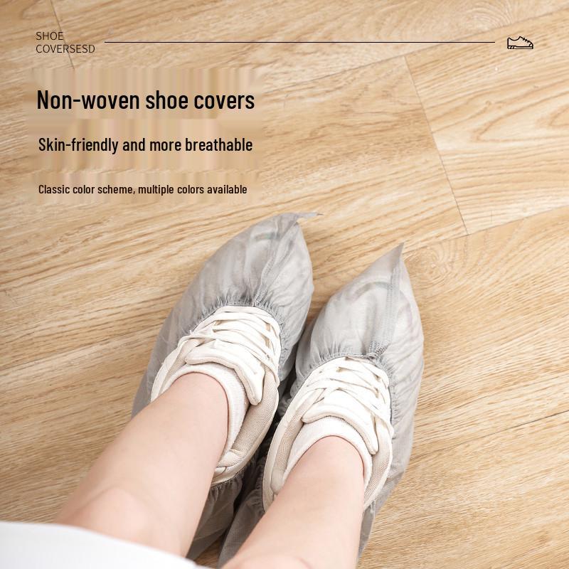 Reusable, Wear-Resistant Non-Woven Fabric Shoe Covers for Indoor Use – Thickened Disposable Foot Covers for Students and Children
