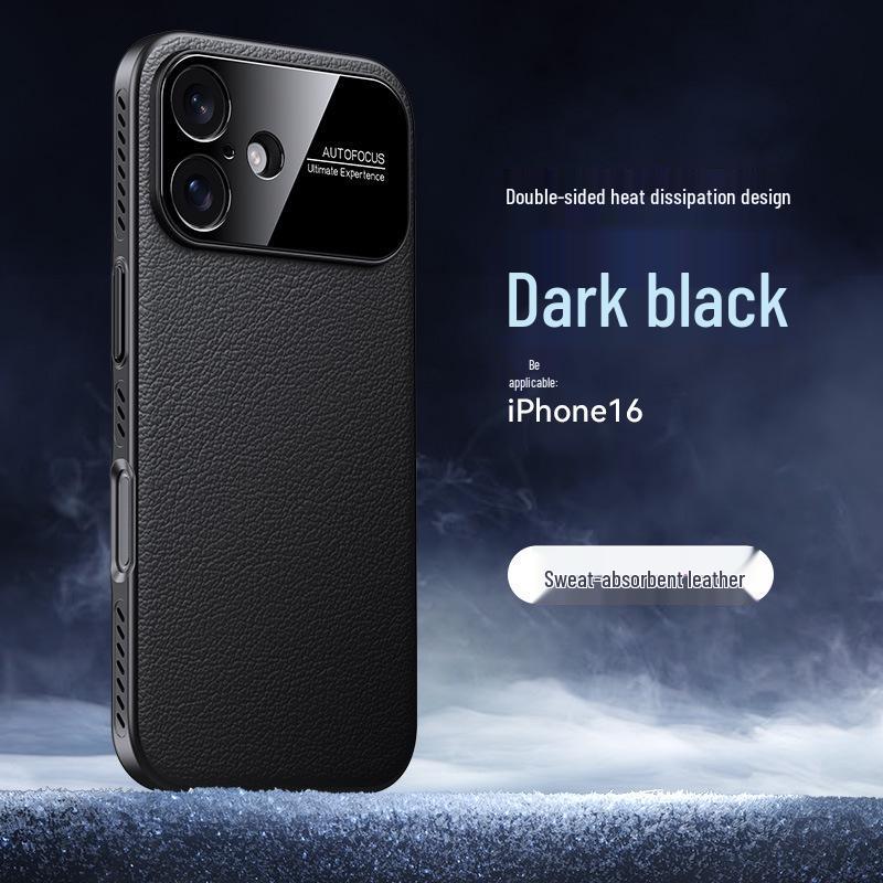 

iPhone 16/15 Plain Leather Case: Large Window, Heat Dissipation, Magnetic Adsorption, Frosted Shell iPhone 17 Pro Max
