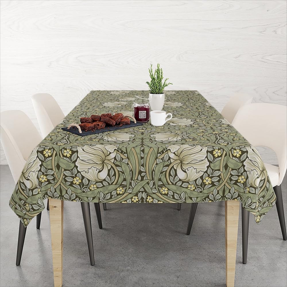 William Morris Vintage Floral Rectangle Wodoodporny Obrus ​​Imprezowy Dekoracja Kuchenna Do Domu W Stylu Farmerskim Dekoracja Ślubna