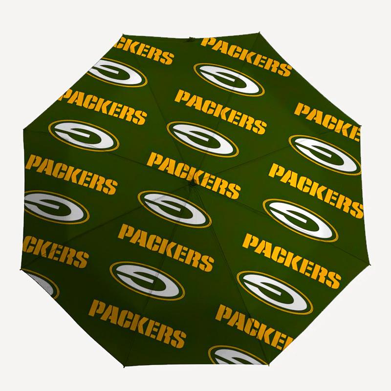Green Bay Packers,Logo Themed Automatic Opening and Closing Umbrella,Compact Travel Umbrella,Lightweight and Portable,Suitable for Beach Com