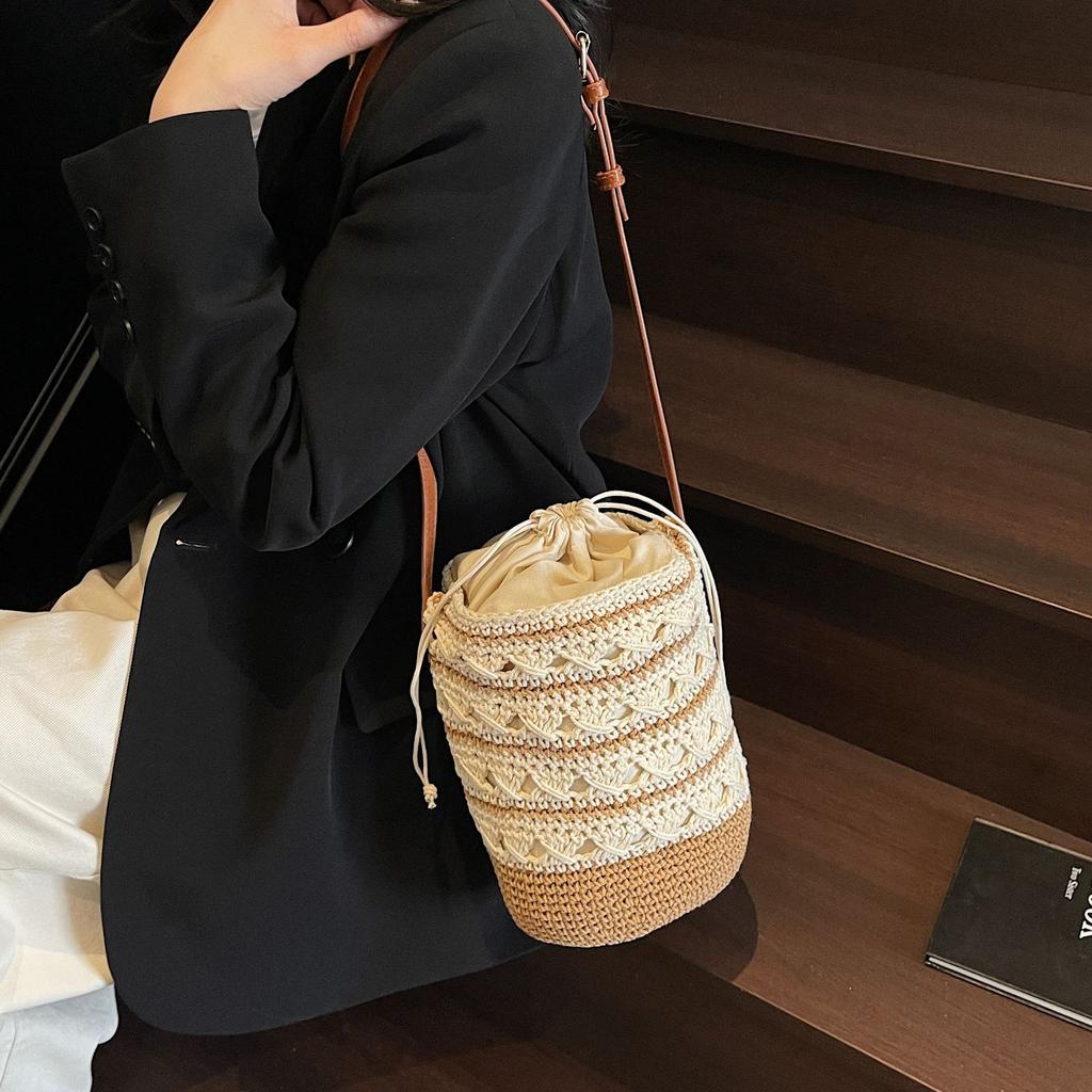 Bag Versatile Resort Beach Bag Drawstring Crossbody Handbag