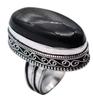 Black Onyx Natural Gemstone Ethnic Antique Design Ring US Size-7.25 R 4394