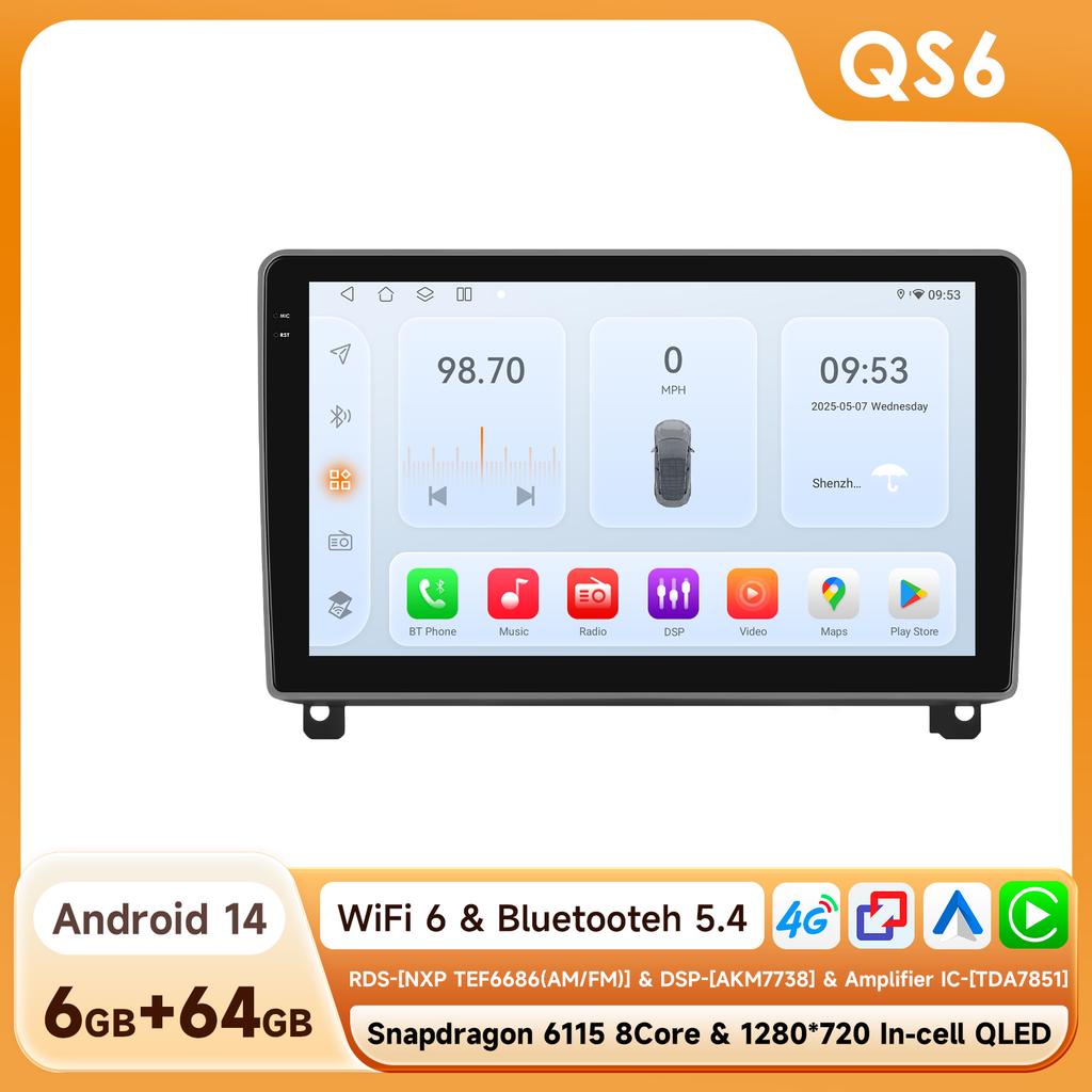 OSSURET 6115 Car Radio Android for Peugeot 407 CC SW 407CC  2004-2011 Carplay Car Multimedia Player Intelligent Autoradio GPS