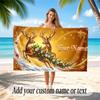 Christmas Winter Theme Soft Beach Towel Personalized Custom Name Text Towel Portable for Beach Pool Travel
