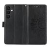 For Samsung Galaxy S24+ Stand Case Textured Leather Wallet Phone Cover with Strap