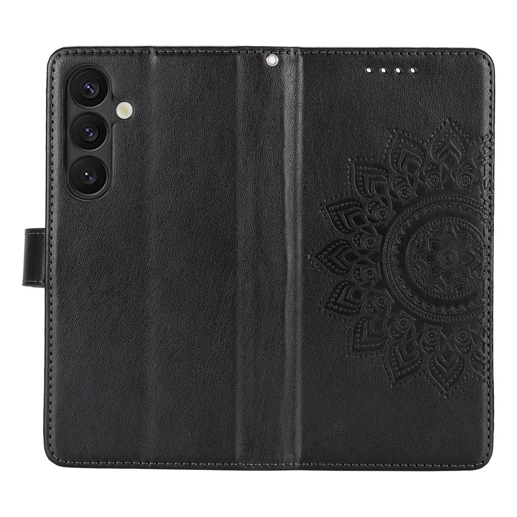 For Samsung Galaxy S24+ Stand Case Textured Leather Wallet Phone Cover with Strap