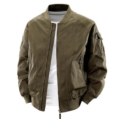 2025 Autumn Men's Trendy Windproof Baseball Collar Jacket - Youth Casual Loose Fit Outerwear, Versatile Style