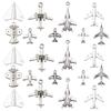 90Pcs 9 Styles Tibetan Style Alloy Pendants Aircraft Theme Charms Antique Silver 13~28x10.5~21.5x2~5mm Hole: 1.2~2mm 10pcs/style