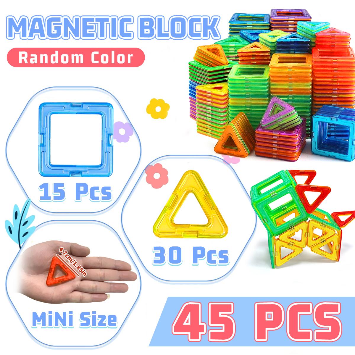

45/75/95PCS Magnetic Building Blocks - 3D STEM Educational Constructor Toys For Kids Multiple Shaped Magnetic Building Blocks