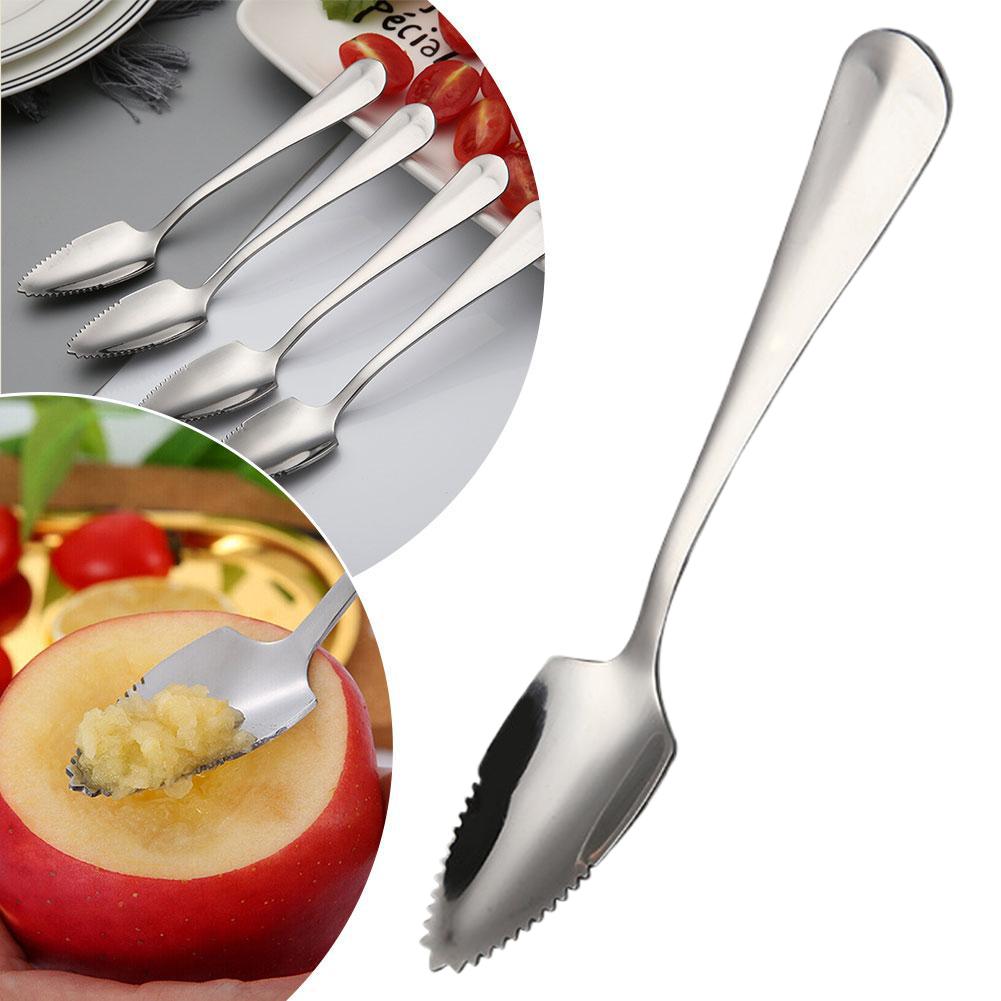 4/1pcs Grapefruit Spoon Thick Stainless Steel Scraping Coffee Spoons Tableware Fruit Teaspoons S4Z6