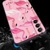 Phone Case For Samsung Galaxy S23 S22 Ultra S20 S21 FE 5G S10 S9 Plus S10E S8 Note 20 Silicone Black Cover Pink Red Flamingo