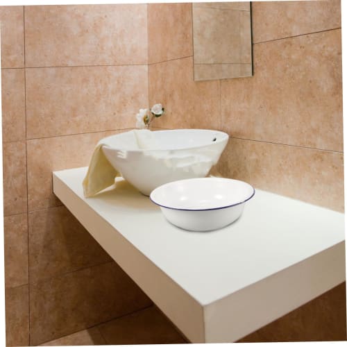 TOGEVAL Enamel Footbath, Foot Basin for Soaking Foot, Enamel Foot Basin, Basin, Vintage Footbath, Retro Foot Washing Station, White