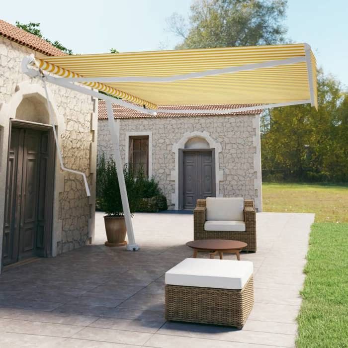 VidaXL Auvent Automatique sur Pied Auvent de Terrasse Store de Balcon Jardin Patio Extérieur Ombrage des Fenêtres 500x350 cm 3069668