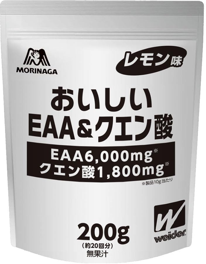 

Morinaga Delicious EAA & Citric Acid (Lemon Flavor) 200g (Approx. 20 Servings) by Weider, Contains 9 Essential Amino Acids, BCAA, Made in Japan