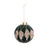 12 Pack 3.15 Inch Velvet Christmas Tree Ornaments, Flocked Bauble Balls With Hanging Ropes For Holiday Decor, Red Green Brown