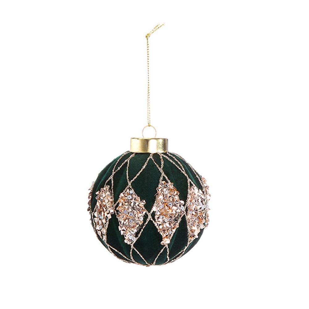 12 Pack 3.15 Inch Velvet Christmas Tree Ornaments, Flocked Bauble Balls With Hanging Ropes For Holiday Decor, Red Green Brown