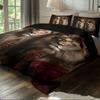Crown Lions Pattern 3D Printed Duvet Cover Soft Comfortable Bedding Set Wildlife Theme Couple Style Quilt Cover Set Pillowcases