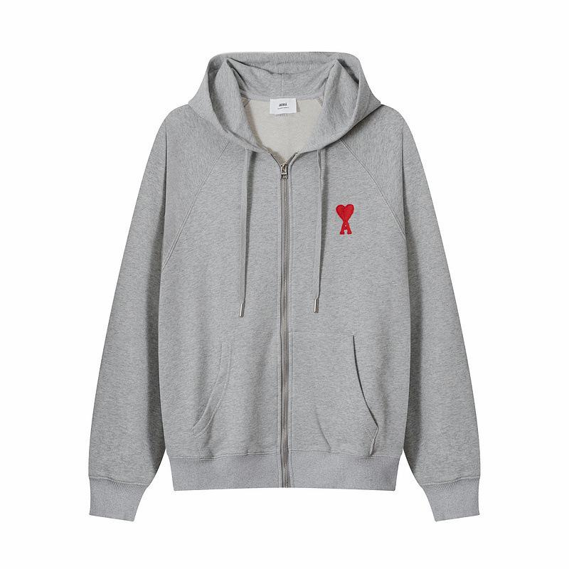Unisex Bestickter Herz Reißverschluss Hoodie - Lässig, Vielseitig, für Frühling & Herbst