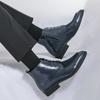 Boots New Arrival Motorcycle Boots Lace-Up Male Men Shoes for Club Pointed Toe Leather Fashion Shoes Outdoor Men -match Ankle