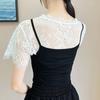White Black Lace Shawl Lace Blouse Shoulders Scarf Fashion Fake Collar Cape  Spring Autumn