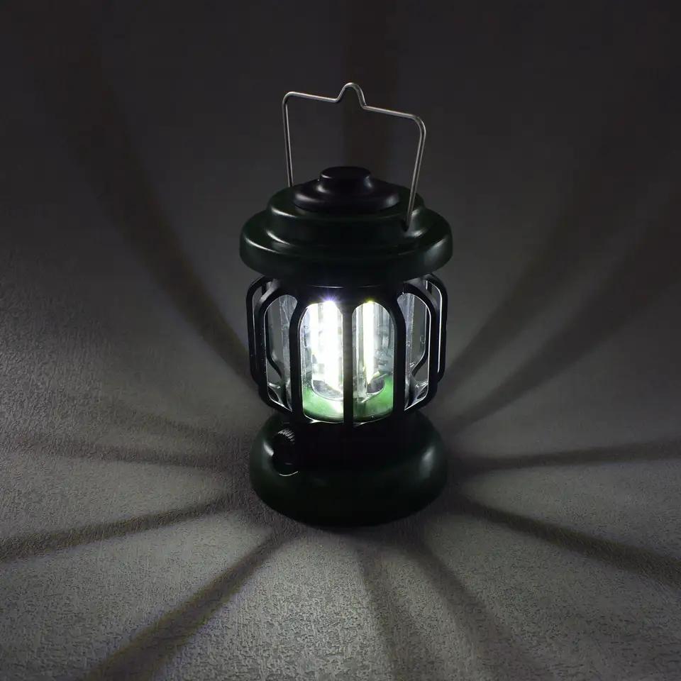 TAIKOO Dimming Switch Retro Camping Light Use Bright COB with Hanging Hook 3AA Batteries Powered Camping Lantern