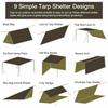 3Mx3M Camping Waterproof Awning Tarp Tent Dark Grey Ultralight Sun Shelter for Outdoor Tourist Beach Sun Shade UV Coating