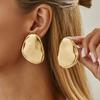 Boucles d'oreilles Studs Irrégulières Ovales en Métal Mode Salircon pour Femmes Boucles d'oreilles Géométriques Dorées Exagérées Accessoires de Bijoux de Fête