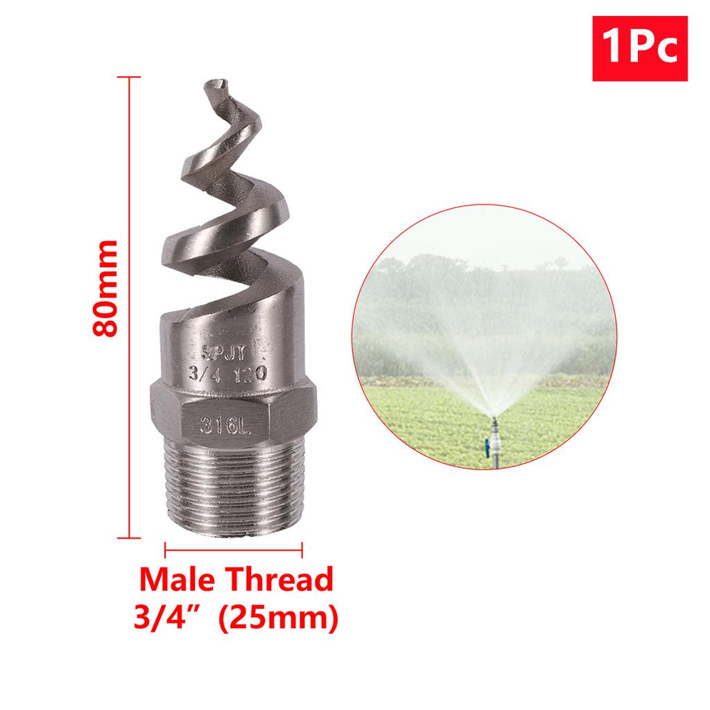 Spiral Cone Atomization Nozzle 1/4" 3/8" 1/2" 3/4" 1" Male Thread Plastic Sprayer Head Stainless Steel Irrigation Mist Sprinkler