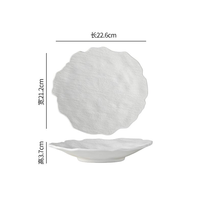 Keramisk Middagstallrik Restaurang Oregelbunden Biffplatta Desserttallrik Småtallrikar Salladstallrikar Pastatallrikar Rent Vitt Porslin