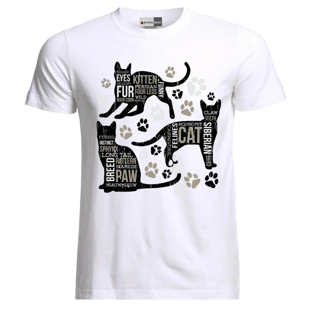 Кот Сам Кот Кошка Животные Природа Футболка Летняя Хлопок Короткий Рукав Круглый Вырез Мужская Футболка Новая S3XL S
