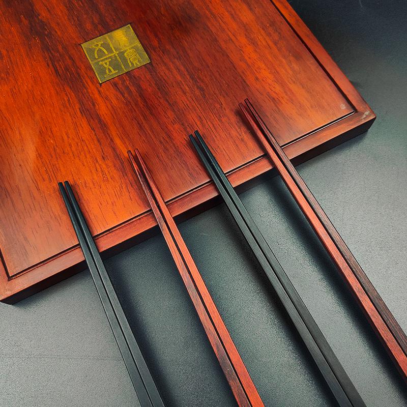 Japanese Light Luxury Rosewood Chopstick Set for One - Lacquer-Free & Wax-Free