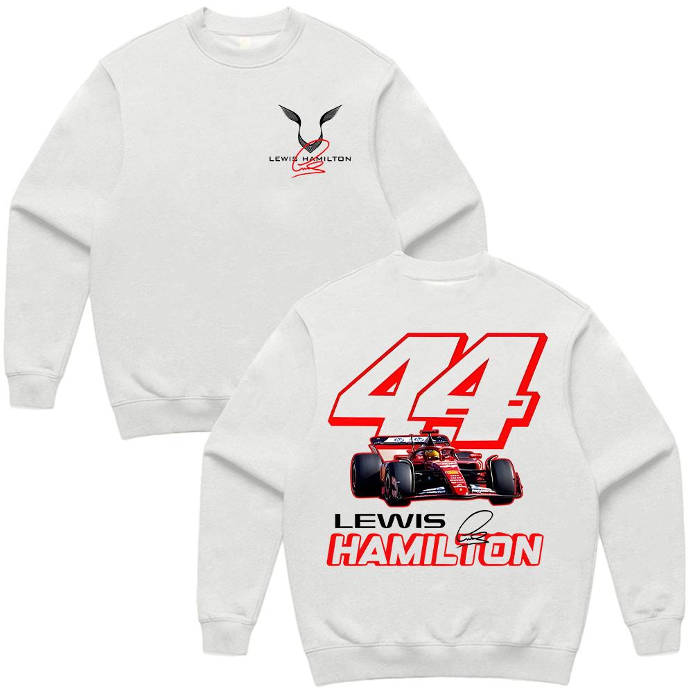 Lewis Hamilton Racing 44 Свитшот с круглым вырезом Женский Мужской Модный Свитшот с длинным рукавом Хай-стрит Оверсайз Спортивный костюм Пуловер Аниме Топы Мужские Женская одежда M белый 1590₽