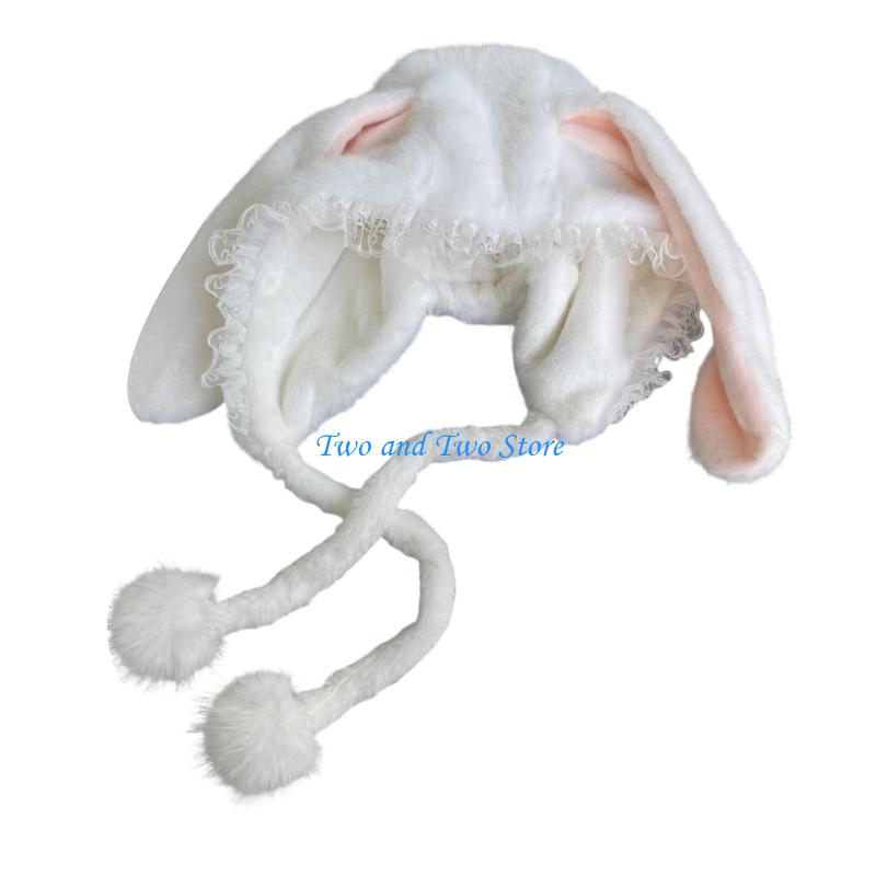 HX6F Childrens Cold Weather With Extended Rabbit Ears Thick Insulated Fleece Lining Windproof Ear Warmers