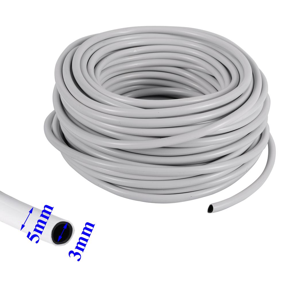 10/20/30/40/50m 3/5MM Water Hose Garden Irrigation Pipe PVC Tube Lawn Micro Drip Tubing for Greenhouse Bonsai Plant Drip Pipe
