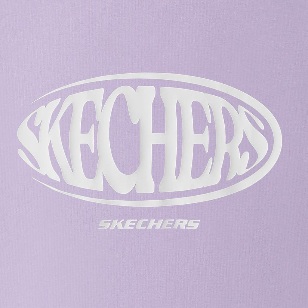 Skechers Fashion Round Neck Knitted Pullover Short Sleeve T-Shirt Unisex Tops Light-Snow-Blue L225U042-00EW