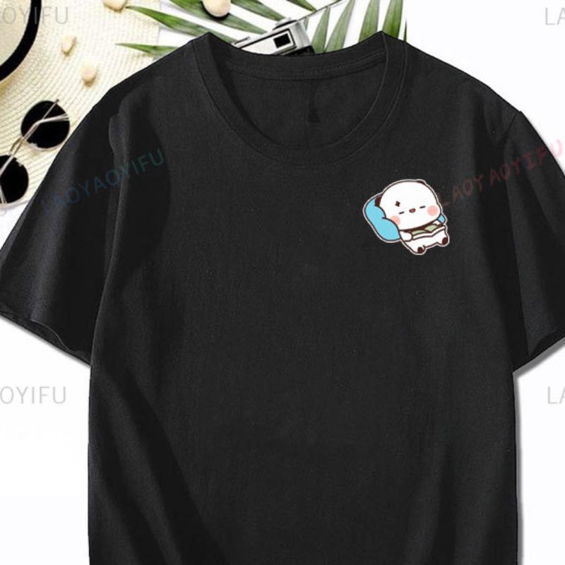 Cute Dudu and Bubu Printed T-shirt Simple Fun Lovers' Clothes for Girlfriend Best Gift Fashion Cotton Short-sleev Unisex Tee Top