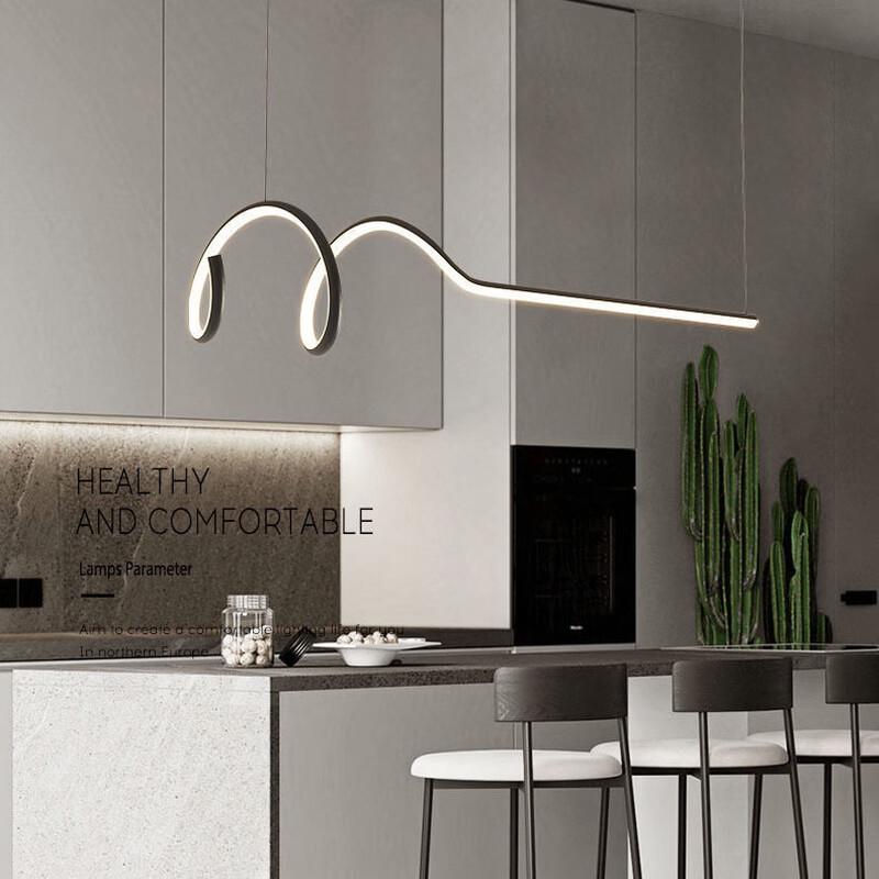 Minimalist Black 1.2m LED Dining Chandelier