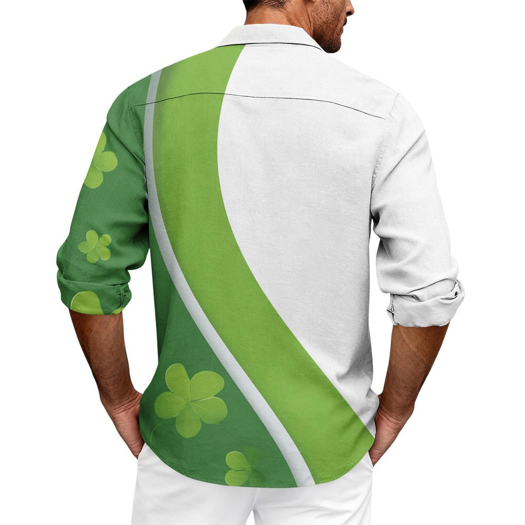 Pánská ležérní košile s dlouhým rukávem na knoflíky