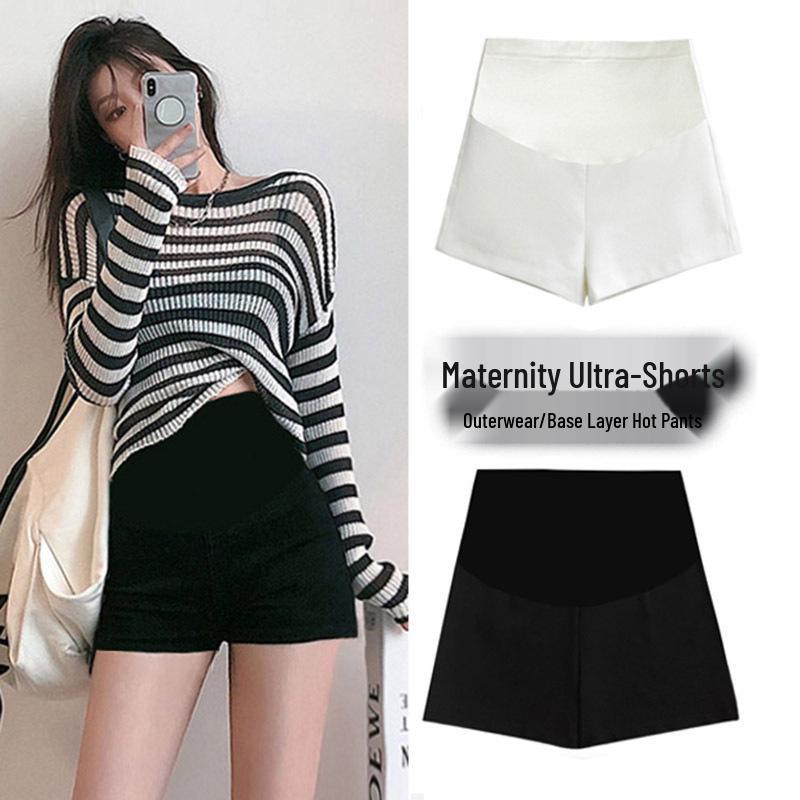2025 Maternity Summer Stretch Shorts: Slimming, Lightweight, and Anti-exposure 2X Large белый