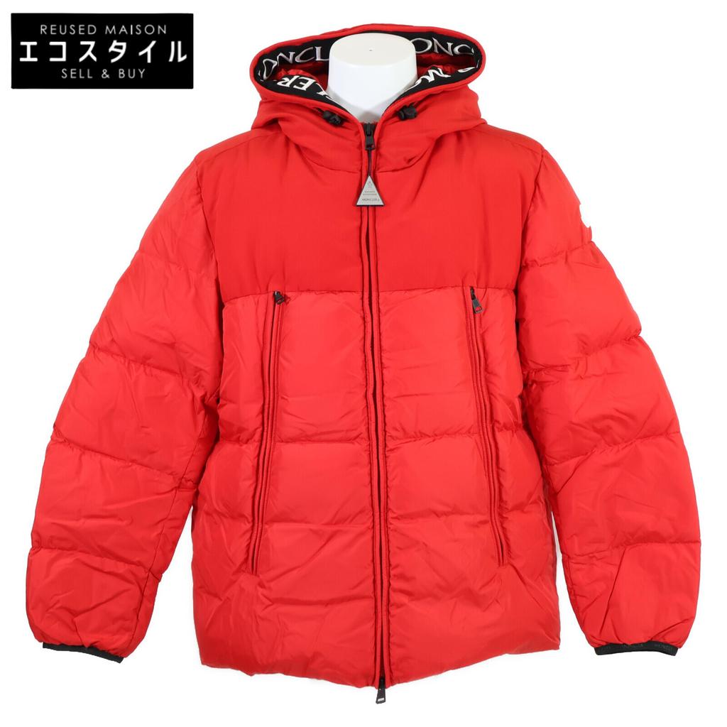Moncler [/Domestic Regular] MONTCLA Monkura Inside Logo Embroidered Line Hooded Down Jacket 6 RedUsed