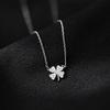 Korean Cold Wind Necklace, Silver Four-leaf Clover Necklace, Women's Niche Light Luxury New Lucky Leaf Pendant Necklace