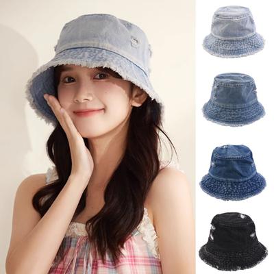 Washed Denim Fishermen Caps Korean Style Basin Hat Retro Sun Hat  Climbing