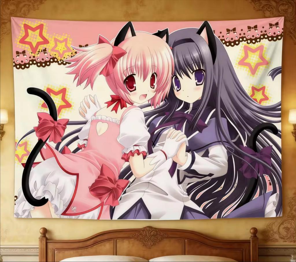 Puella Magi Madoka Magica Tapestry Bedroom Dormitory Anime Wall Hanging Magical Girl Atmosphere Home Decoration